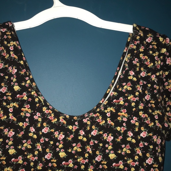 Forever 21 Black Flower Pattern Bodysuit - Picture 7 of 7